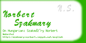 norbert szakmary business card